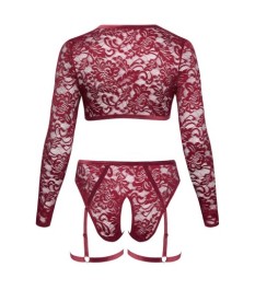 Spitzen-Set mit Samt-Strapsen