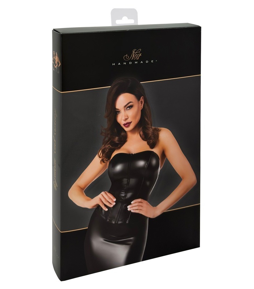 Hebe plus Straps-String ouvert aus Lila-Stretch-Spitze mit schwarzen Details