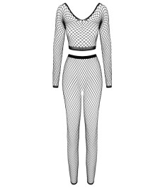 Hebe plus Straps-String ouvert aus Lila-Stretch-Spitze mit schwarzen Details