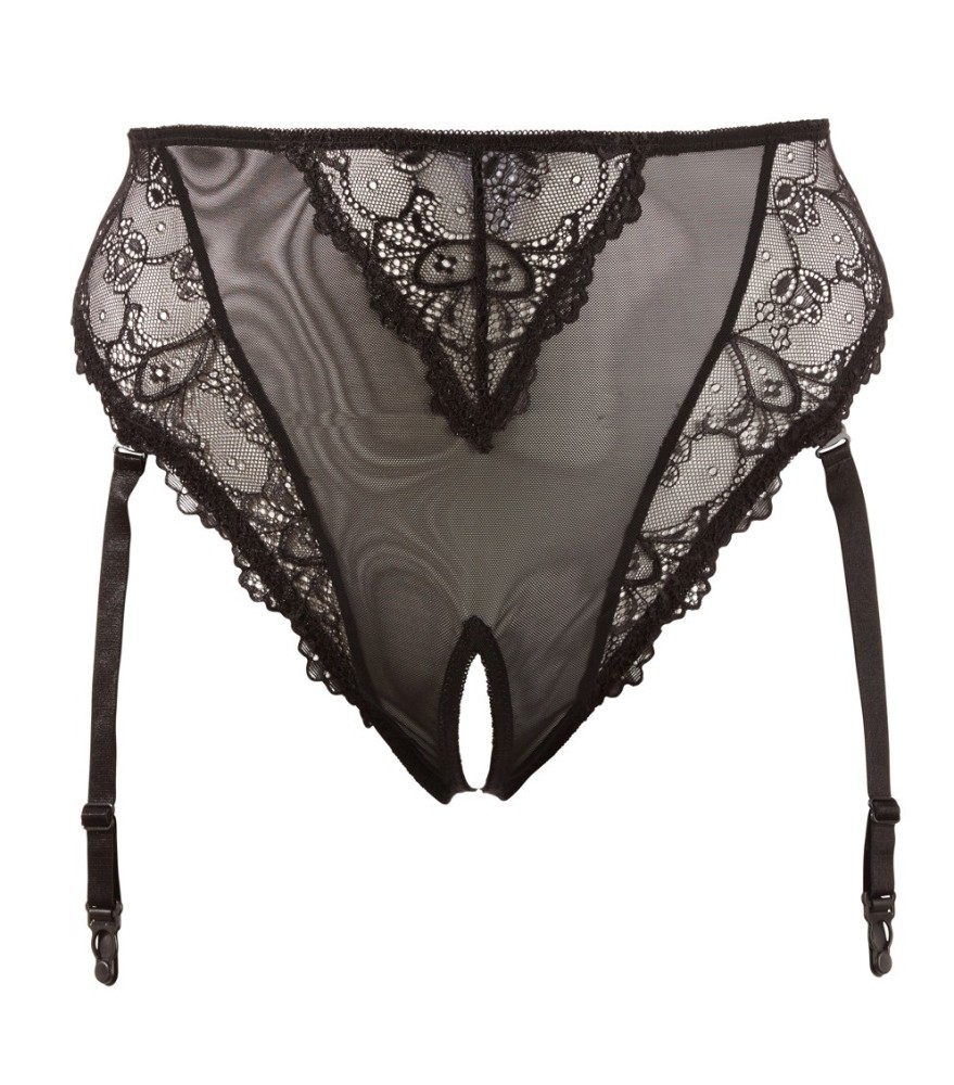 Straps-Slip ouvert aus Powernet und Spitze