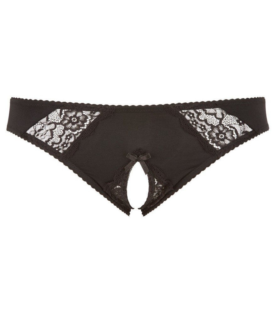 Slip ouvert mit Spitze und Zierschleife vorne