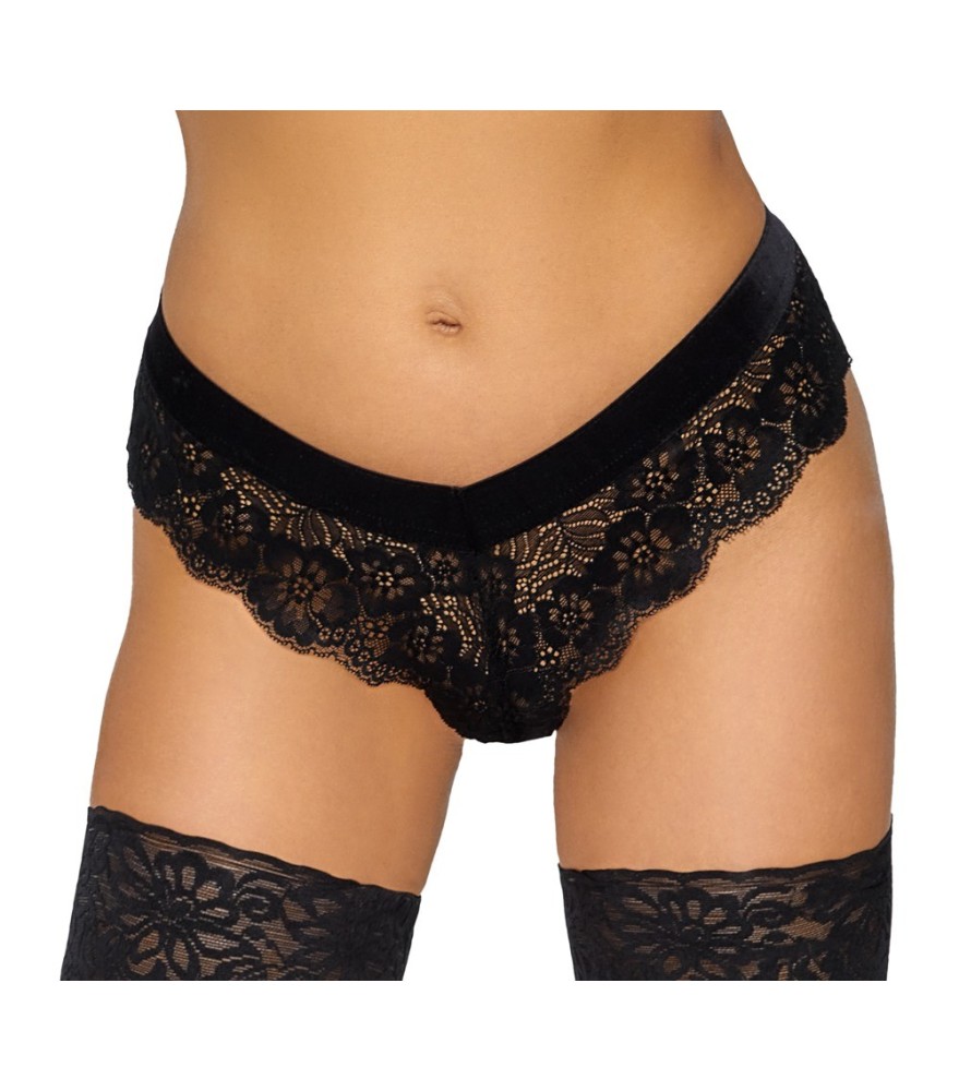 Panties aus Spitze mit Samtbund