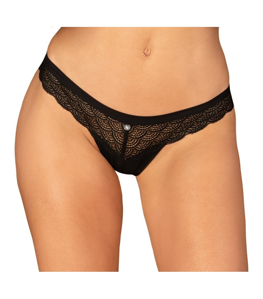 Slip ouvert mit Spitze und Zierschleife vorne