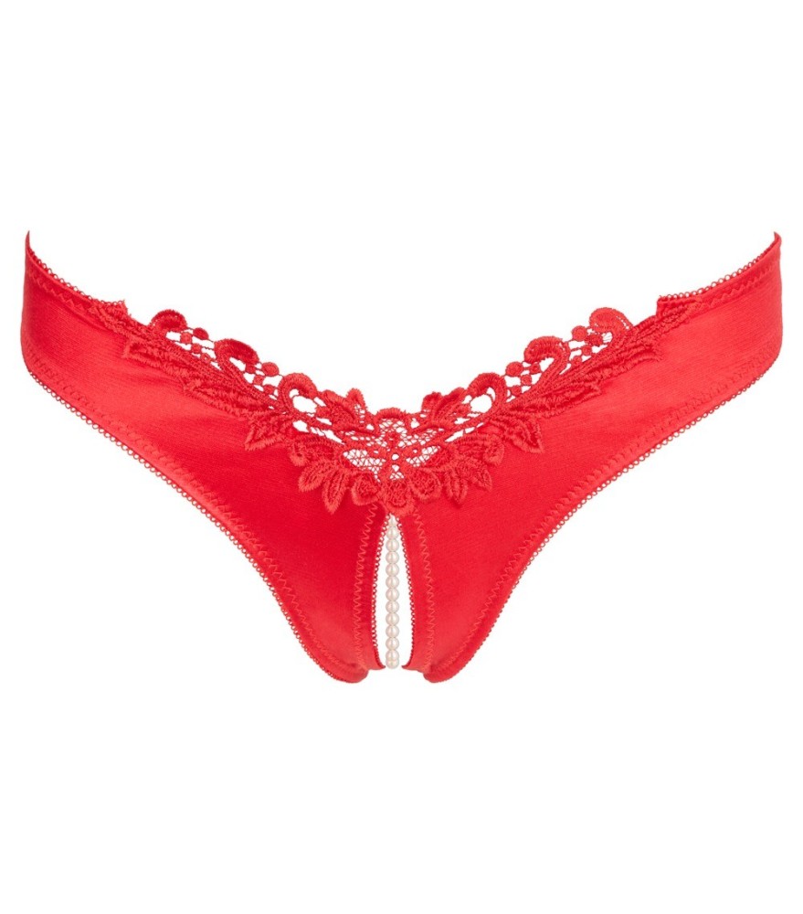 Slip ouvert mit Perlenkette durch den Schritt