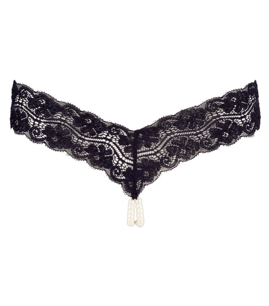 String mit Perlenkette im Schritt