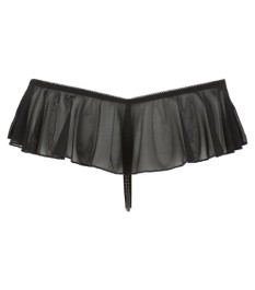 String ouvert mit Perlenkette durch den Schritt