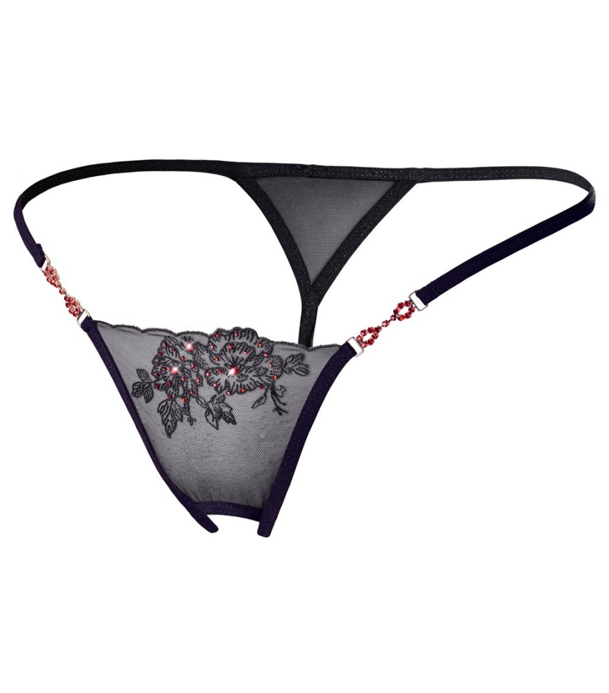 String ouvert mit roten Steinchen