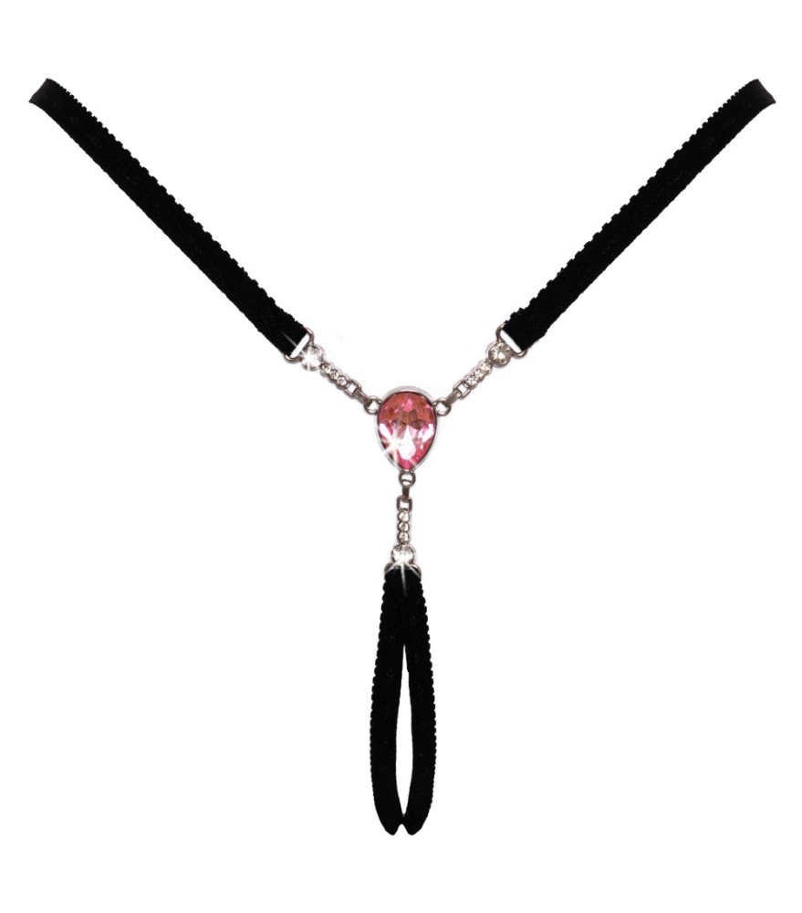 Ouvert-String mit Schmucksteinen