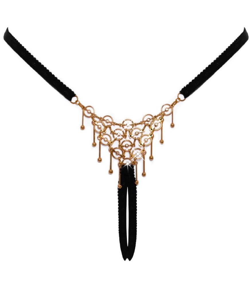 Ouvert-String mit aufwendigem Schmuck