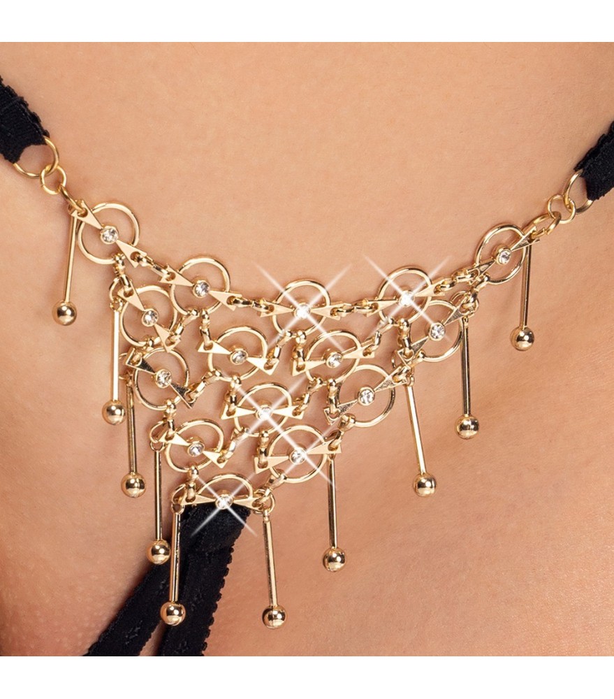 String ouvert mit roten Steinchen