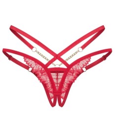 Ouvert-String „Matildea“ mit goldfarbenen Schmuckdetails