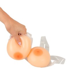 Silikonbrüste mit Halter, 2 x 400 g, breite Träger abnehmbar