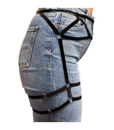 Hüftharness aus Samt-Stretchbändern