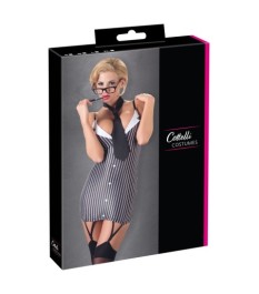 Kleid mit Strapsen plus Krawatte, im Sekretärinnen-Look