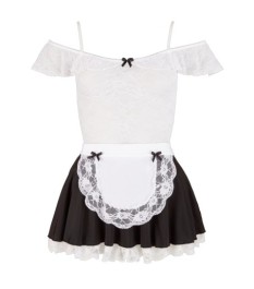 Kellnerinnen-Kostüm im Materialmix