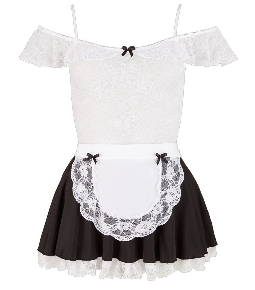 Kellnerinnen-Kostüm im Materialmix