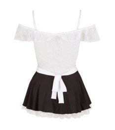 Kellnerinnen-Kostüm im Materialmix