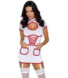 Kleid mit Strapsen im Krankenschwester-Look