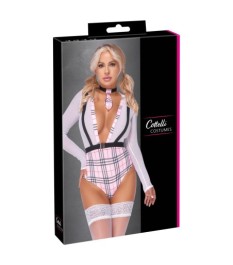 Schuluniform-Kostüm mit Body und Krawatten-Halsband