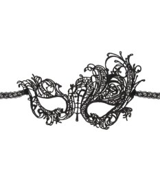 Augenmaske aus filigraner, asymmetrischer Stickerei