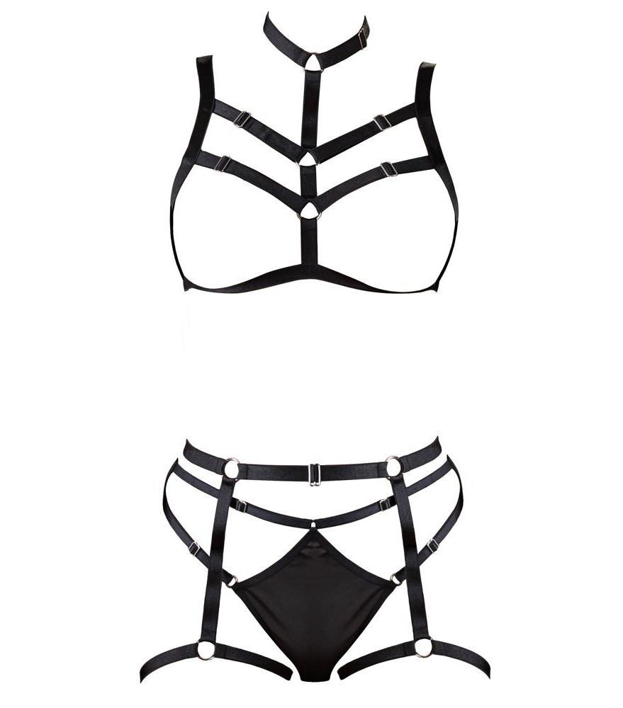 3-teiliges Harness-Set mit verstellbaren Hakenverschlüssen