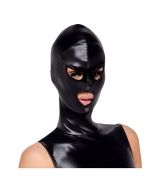 Body ouvert mit angenähter Kopfmaske und abnehmbaren Strapsen