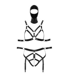 2-teiliges Bondage-Set mit Armfesseln plus Kopfmaske