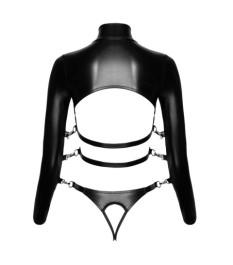 Busenfreies Shirt plus String ouvert im Set