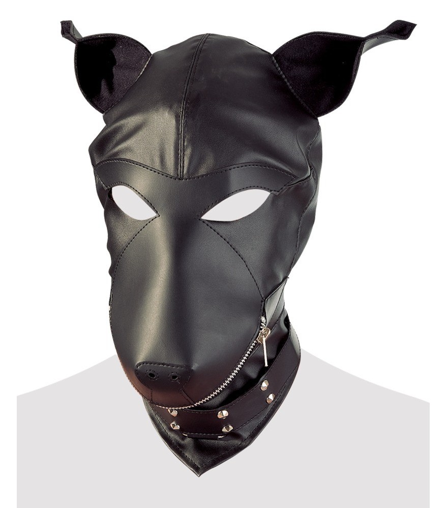 Kopfmaske „Dog“ aus weichem Lederimitat