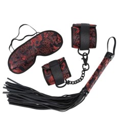3-teiliges Bondage-Set aus Satin mit Muster