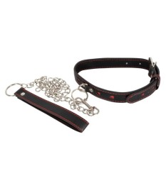 Halsfessel plus Leine in edler Lederoptik