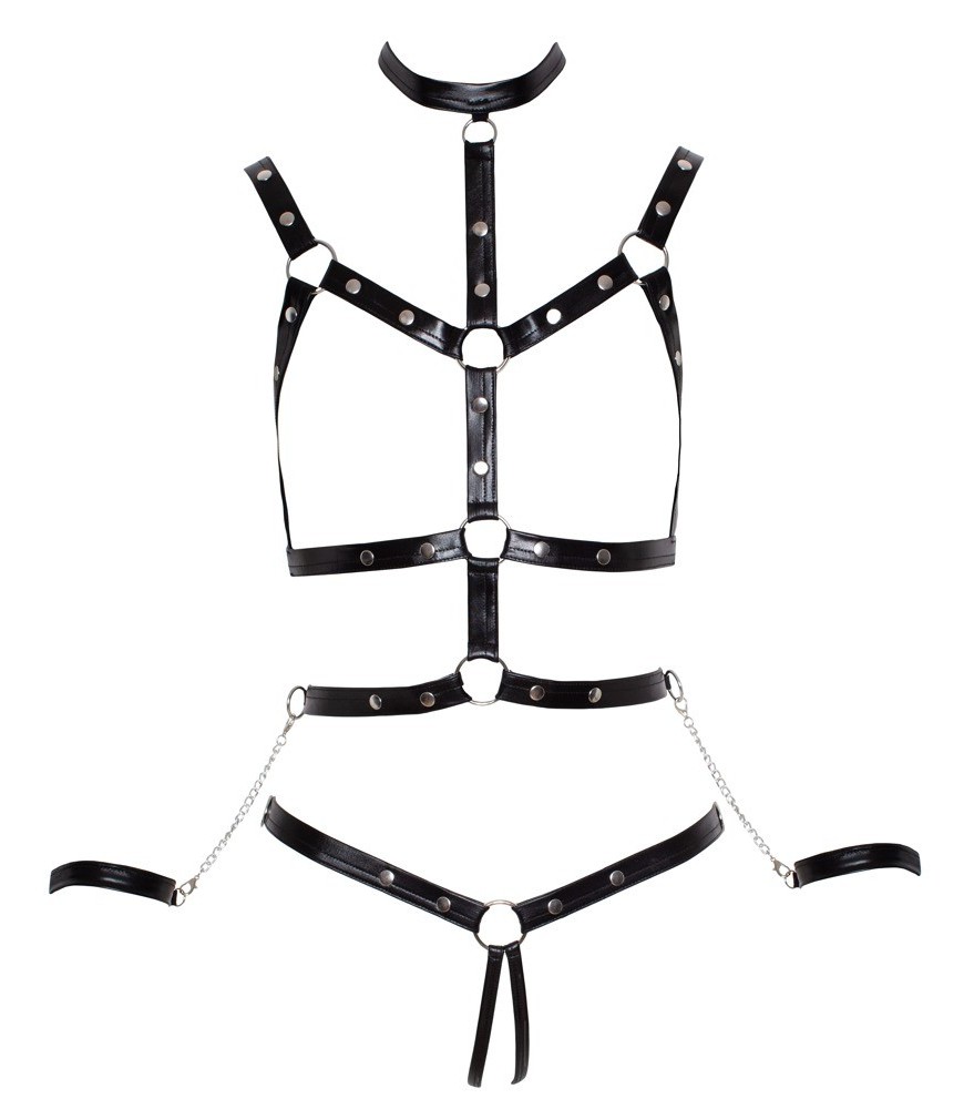 Brustharness plus String ouvert inkl. Handfesseln
