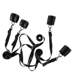 Bettfessel-Set mit Hand- und Fußfesseln in stilvoller Lederoptik