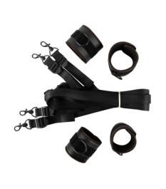 Bettfessel-Set mit Hand- und Fußfesseln in stilvoller Lederoptik