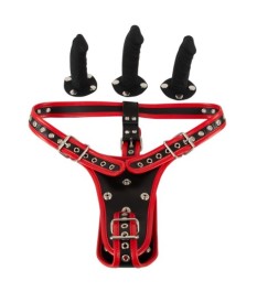 Strap-on-String plus 3 abnehmbare Silikon-Dildos