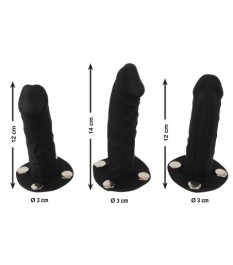Strap-on-String plus 3 abnehmbare Silikon-Dildos