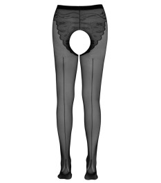 Straps-Strumpfhose mit Ziernaht und Hochferse