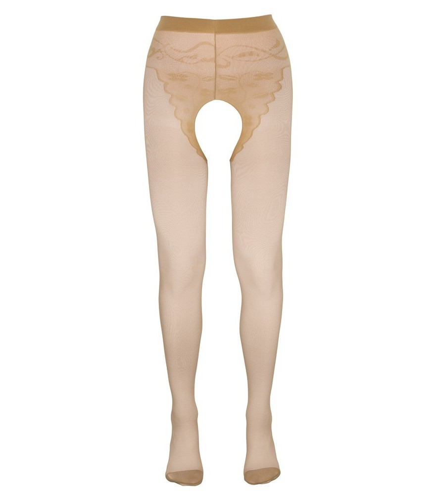 Strumpfhose ouvert mit Ziernaht und Hochferse