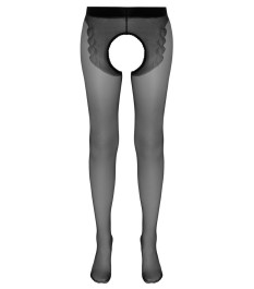 Strapsstrumpfhose mit roter Ziernaht