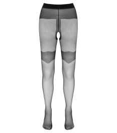Strumpfhose ouvert mit Strumpfband und Ziernaht
