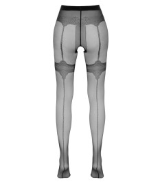 Strumpfhose ouvert mit Strumpfband und Ziernaht