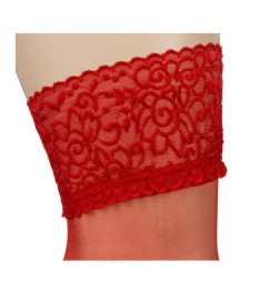 Halterlose Strümpfe mit Spitzenabschluss