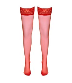 Halterlose Strümpfe mit Spitzenabschluss