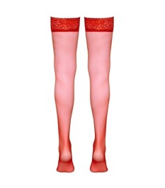 Halterlose Strümpfe mit Spitzenabschluss