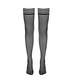 Halterlose Strümpfe mit geringeltem Abschluss