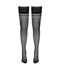 Halterlose Strümpfe mit Spitzenabschluss