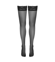 Halterlose Strümpfe aus Netzmaterial