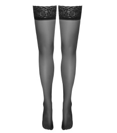 Halterlose Strümpfe mit Naht hinten und 8-cm-Spitzenabschluss, Oeko-Te