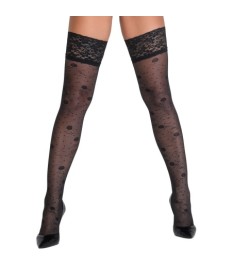 Halterlose Strümpfe mit Spitzenabschluss