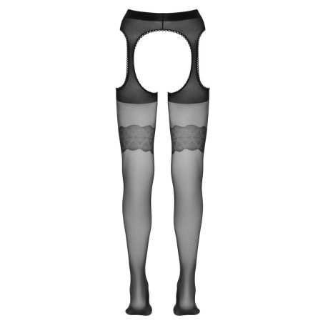 Halterlose Strümpfe mit breitem Spitzenabschluss